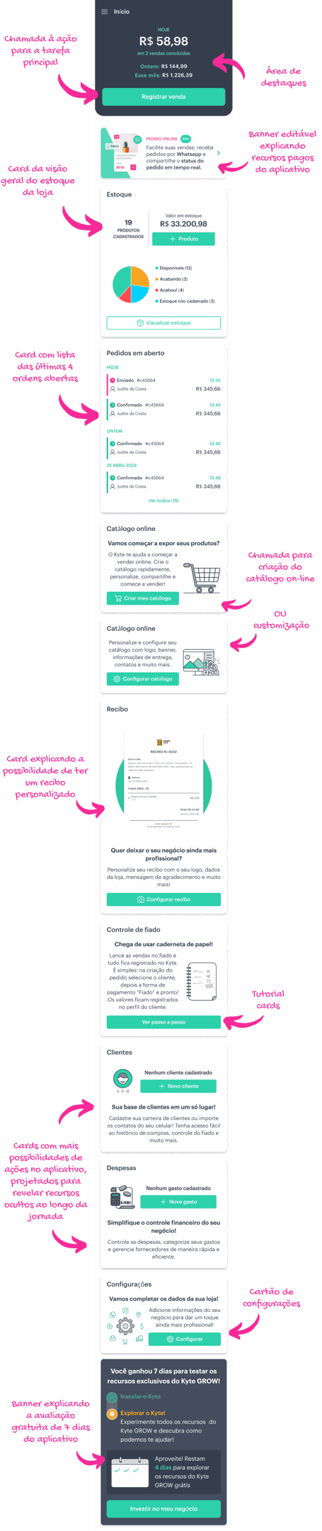 Nova home modular do app Kyte